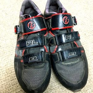 Bontrager biking shoes with Shimano clips